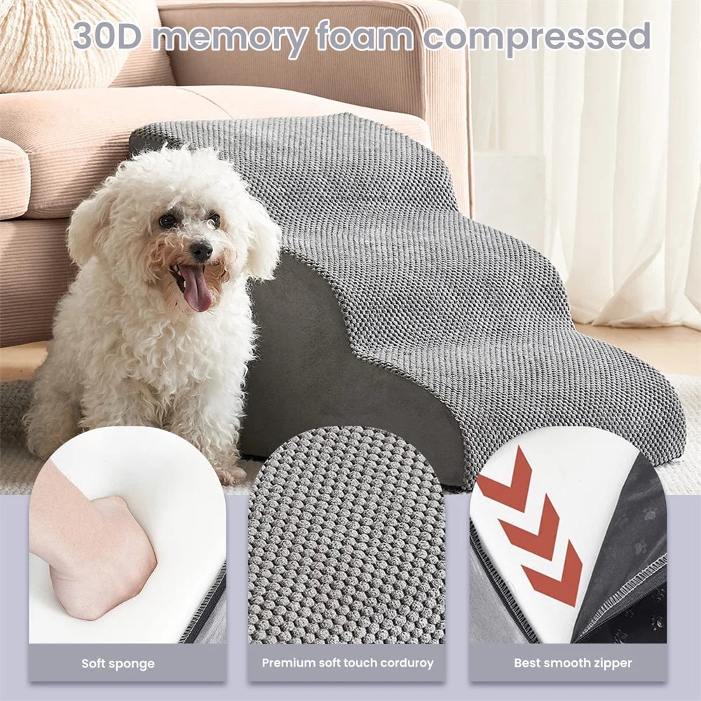 Pet Stairs 3 Steps Climb Stairs for Small Dog Cat Puppy Ramp Ladder Anti-slip Removable staircase ladder Dogs Bed ramp Ladder