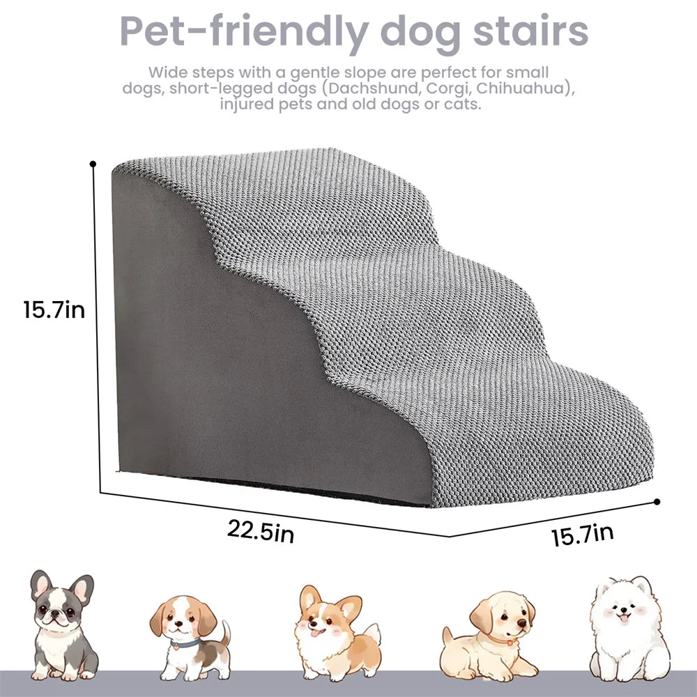 Pet Stairs 3 Steps Climb Stairs for Small Dog Cat Puppy Ramp Ladder Anti-slip Removable staircase ladder Dogs Bed ramp Ladder