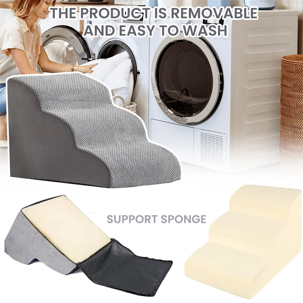 Pet Stairs 3 Steps Climb Stairs for Small Dog Cat Puppy Ramp Ladder Anti-slip Removable staircase ladder Dogs Bed ramp Ladder