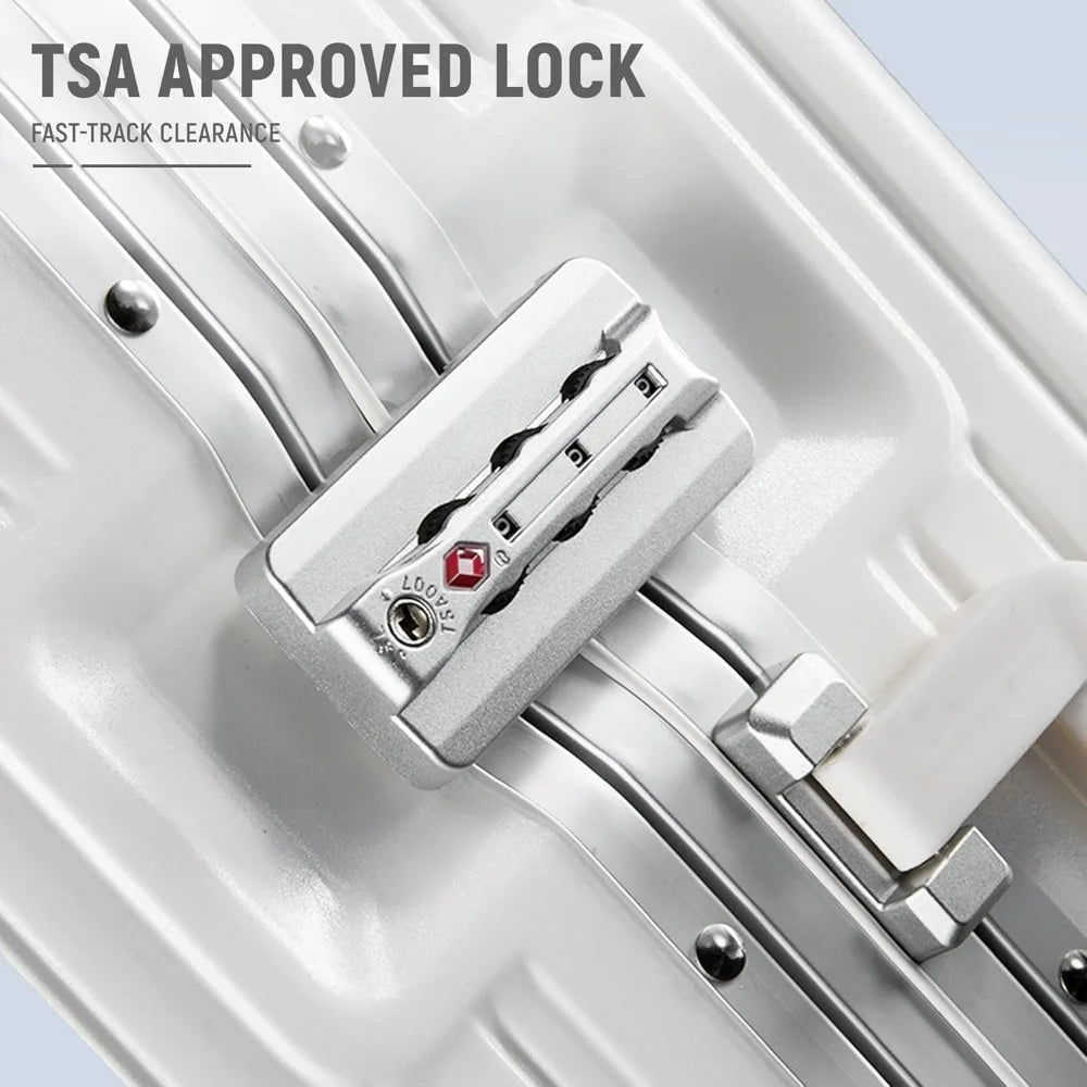 20 Inch Carry On Luggage TSA Approved, Aluminum Frame Zipperless Luggage Carry On with Compartment for Short Trips