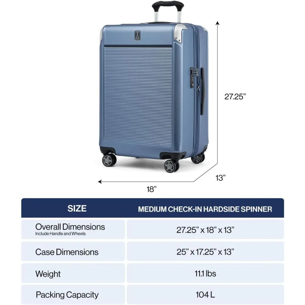Platinum Elite Hardside Expandable Checked Luggage, 8 Wheel Spinner, TSA Lock