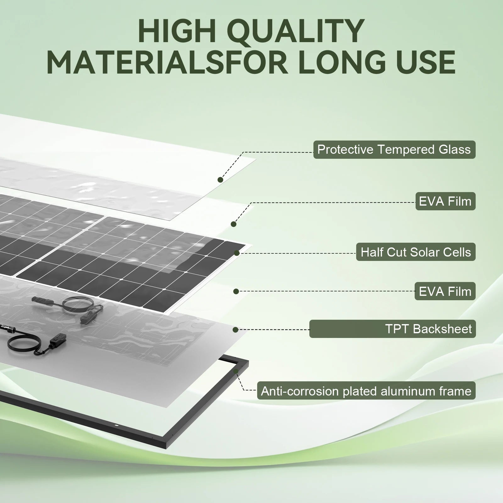 WERCHTAY 300W Solar Panel 10BB N-Type Monocrystalline 25% High Efficiency for RV Home Rooftop Off Grid Systems