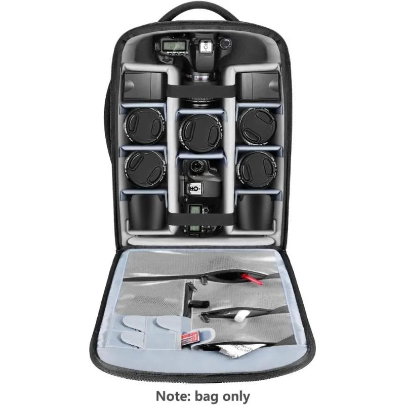 2 in 1 Shockproof Camera Backpack with Detachable Rolling Trolley Case Compartment