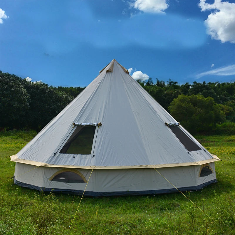 Luxury Mongolia Yurt Glamping Castle Tent 6-10 Persons Silver Coated UV Protection Family Outdoor Camping Travel Hiking Portable