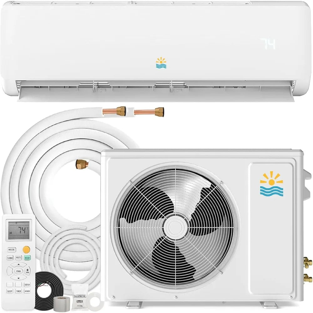 Mini Split Ac/Heating System - 12000 BTU Ductless Mini Split Air Conditioner with Heat Pump, 19 SEER2 115V Energy Efficient Ac