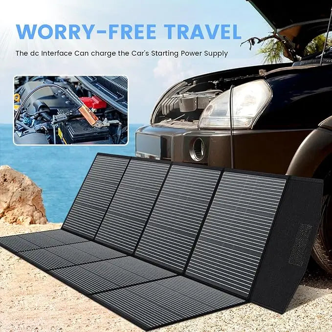 Ctolity 400W Portable Kit Solar Panel Foldable, 100W 200W Solar Generator For Camping Power, 18V Voltage, IP65 Waterproof,