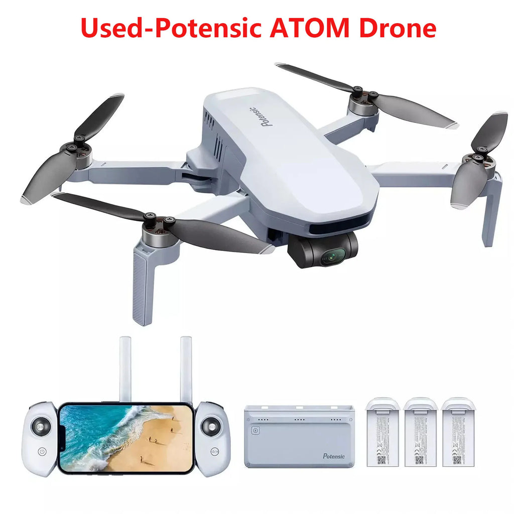 Used Potensic ATOM 3-Axis Gimbal GPS Drone Fly More Combo 4K/30FPS QuickShots