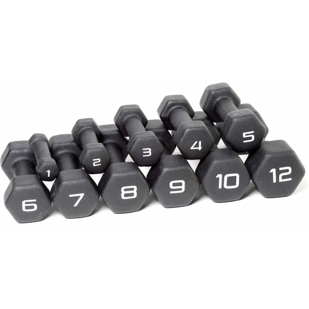 9lb Pair Neoprene Dumbbells, Non-Slip Quiet Hand Weights for Home Gym, Black Coated Fitness Set