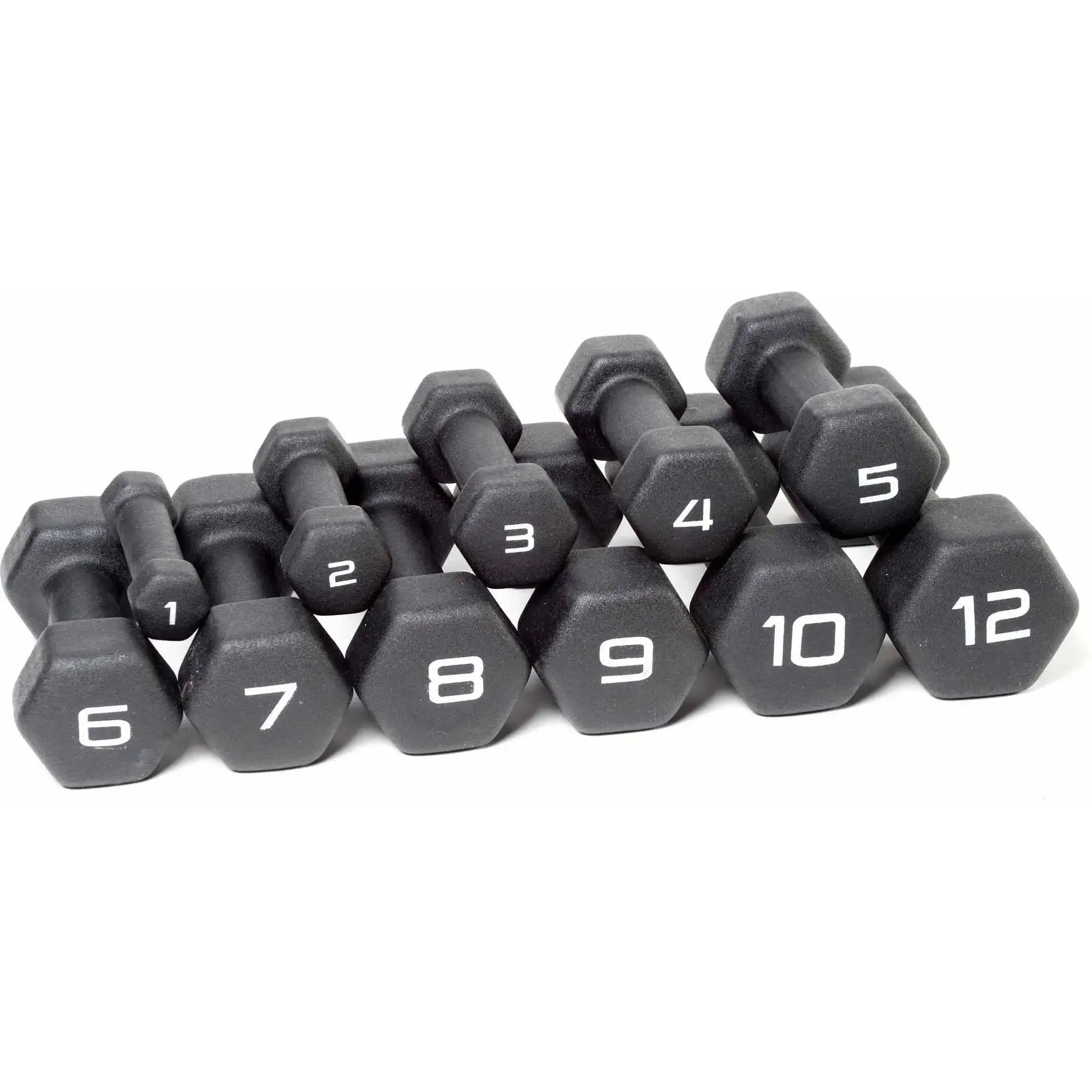 9lb Pair Neoprene Dumbbells, Non-Slip Quiet Hand Weights for Home Gym, Black Coated Fitness Set