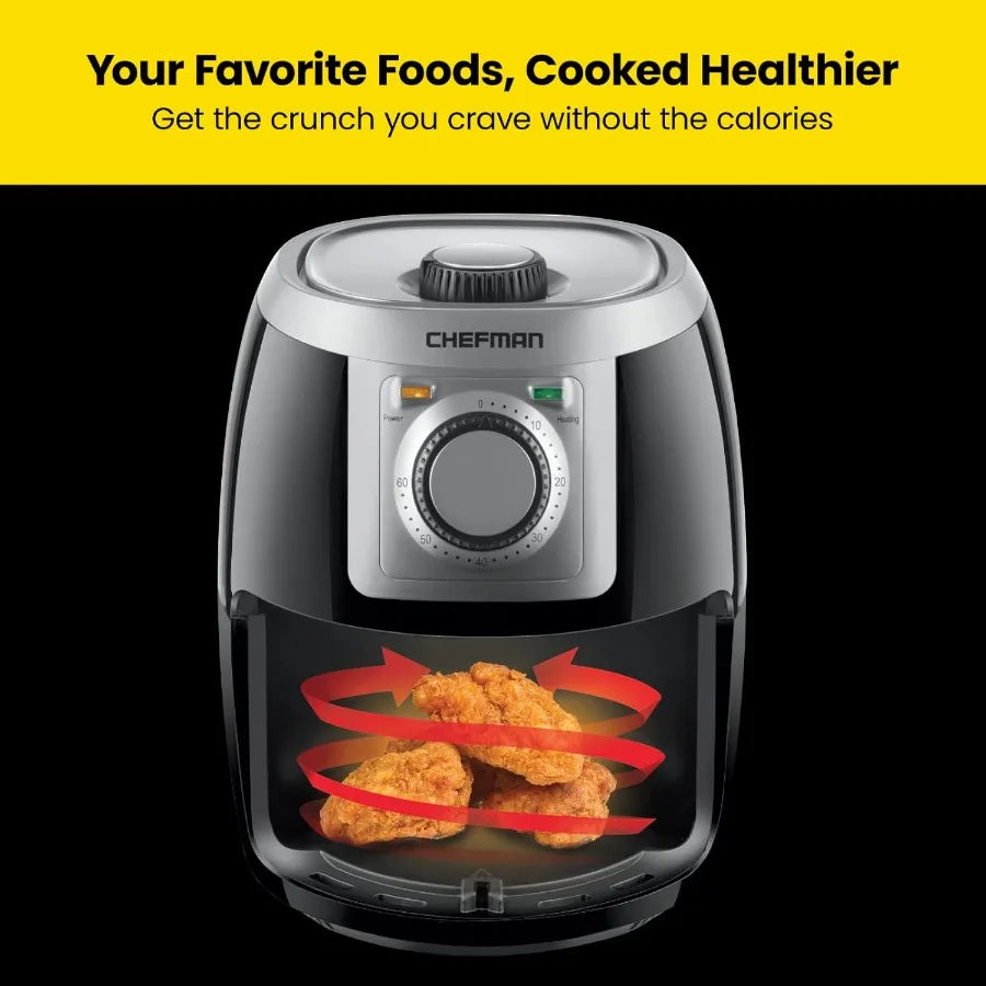 Small Compact Air Fryer for Healthy Cooking with 2 Qt Capacity Nonstick Interior User-Friendly Design Featuring Adjustable Temp