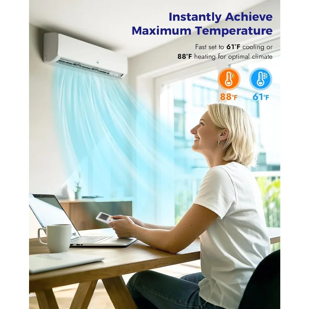 Mini Split Ac/Heating System - 12000 BTU Ductless Mini Split Air Conditioner with Heat Pump, 19 SEER2 115V Energy Efficient Ac