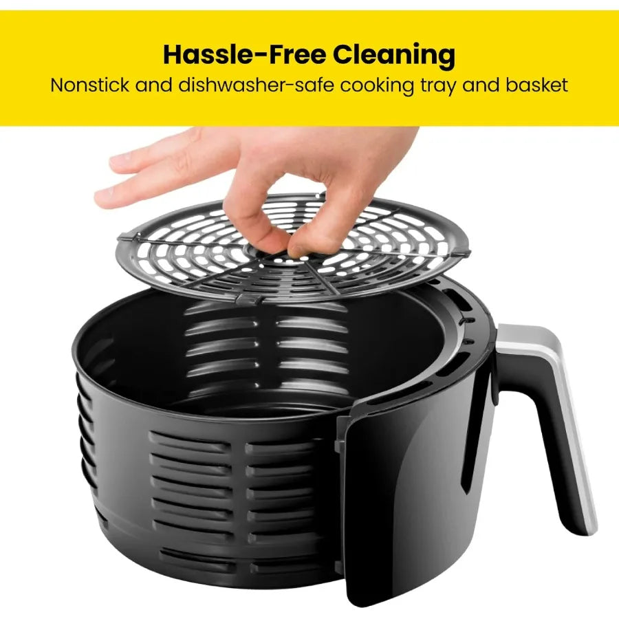 Small Compact Air Fryer for Healthy Cooking with 2 Qt Capacity Nonstick Interior User-Friendly Design Featuring Adjustable Temp