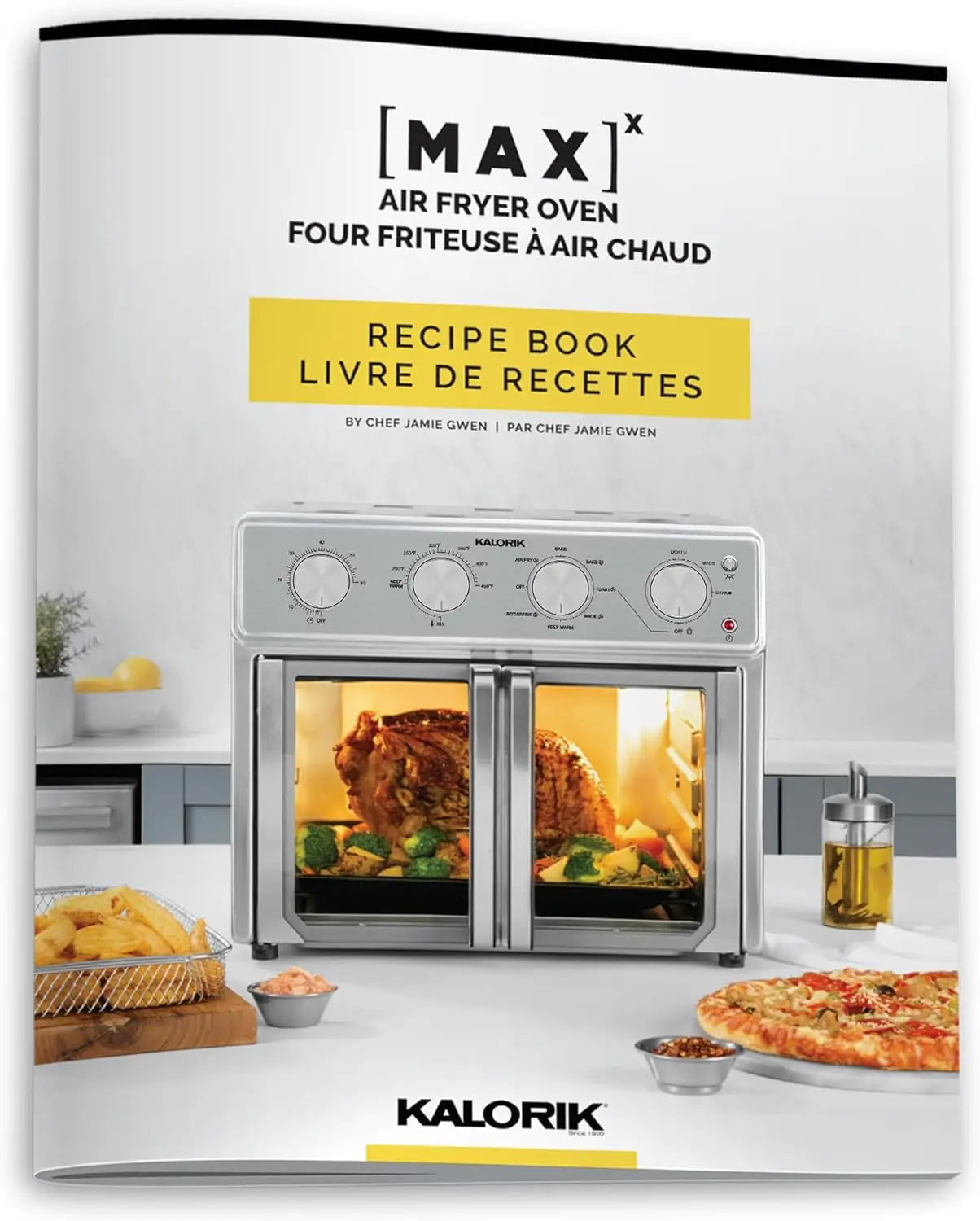 MAXX 26 Qt Air Fryer Oven, 9-in-1 Stainless Steel Toaster Oven with Glass Doors, 1700W, Includes 7 Accessories