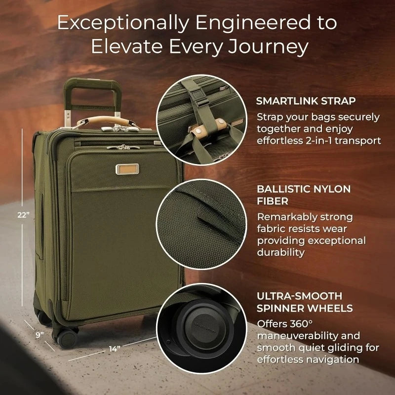 Essential 22" Carry On Expandable Spinner - Luggage for Travel, Suitcases with Wheels, Softside Rolling Bag for M