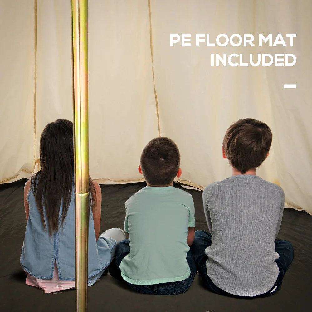 Luxury Mongolian Style 16ft Glamping Bell Tent Waterproof Breathable Canvas Family Yurt Shelter With Stargazing Window Capacity