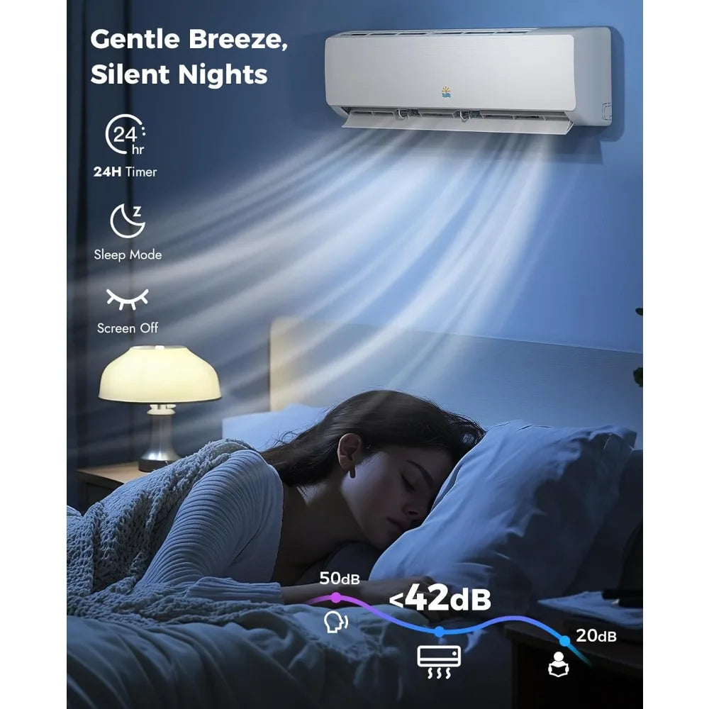 Mini Split Ac/Heating System - 12000 BTU Ductless Mini Split Air Conditioner with Heat Pump, 19 SEER2 115V Energy Efficient Ac