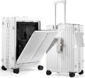 20 Inch Carry On Luggage TSA Approved, Aluminum Frame Zipperless Luggage Carry On with Compartment for Short Trips