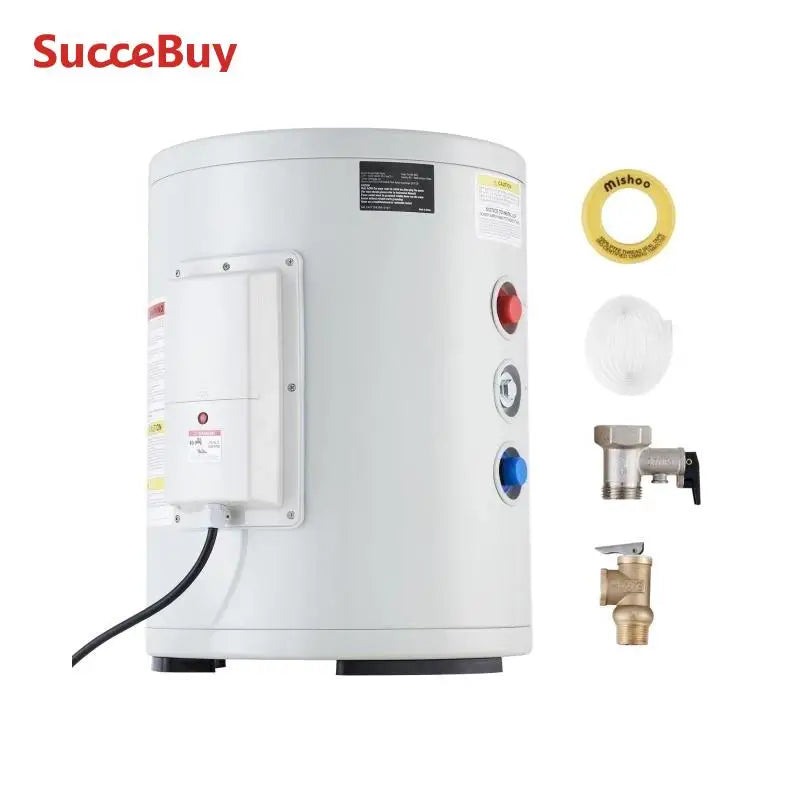 VEVOR Electric Water Heater 10 Gallon Tank Instant Hot Water Heater 1.6Kw Tankless Water Heater w/ LED Display Knob Control IPX4