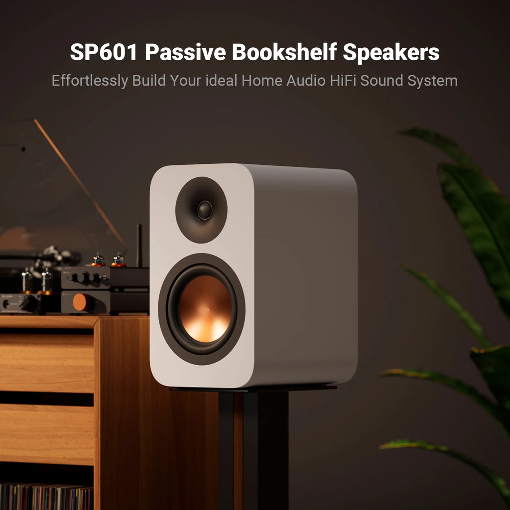 Fosi Audio SP601 Passive Bookshelf Speaker Wooden 160W Studio Monitor Speakers For TV Computer Desktop Hifi Home Theater
