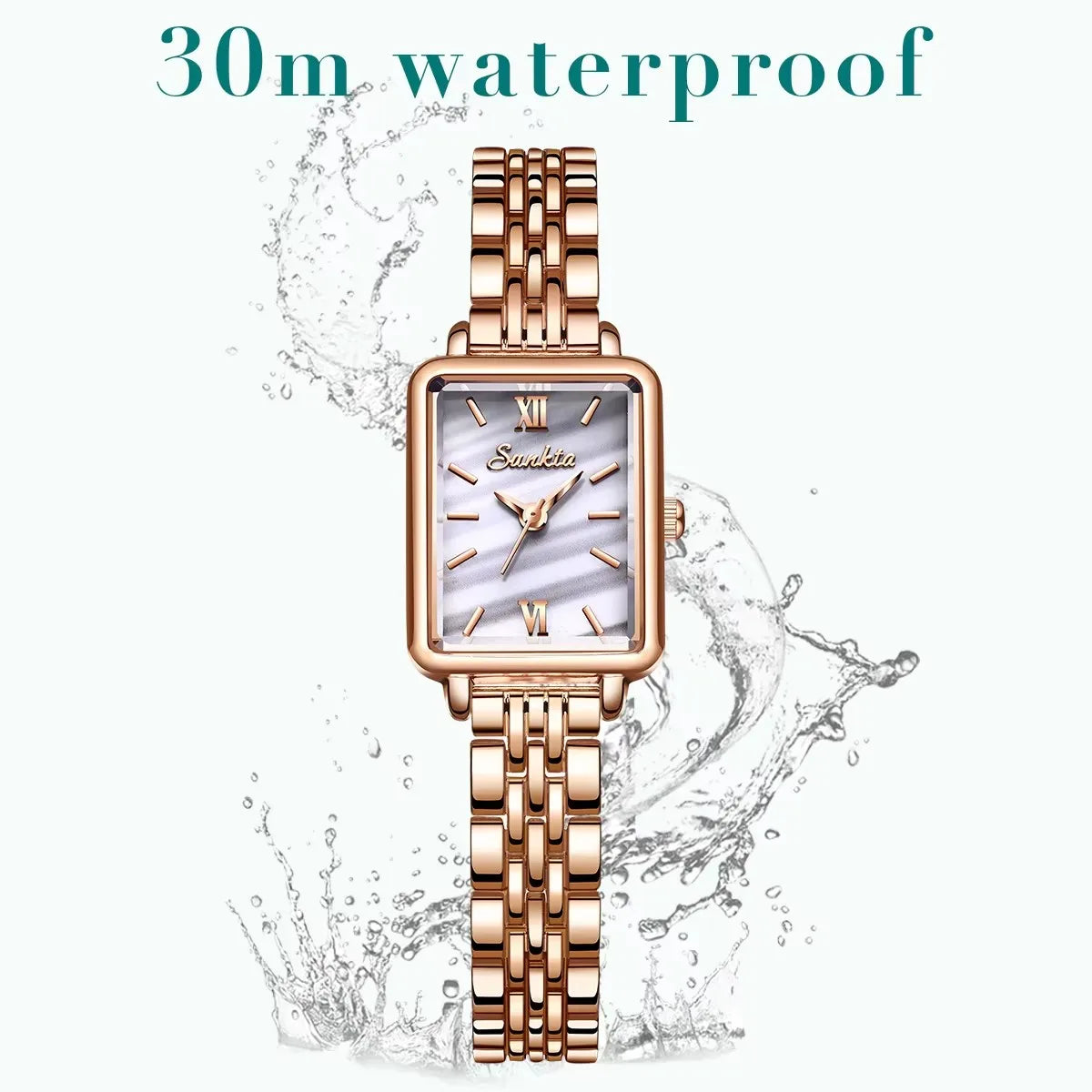 SUNKTA Fashion Ladies Watch Elegant Dress Womens Wristwatches Ceramic Bracelet Watches for Women Waterproof Clock Reloj Mujer