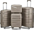 4 Piece Spinner Wheel Luggage Set, TSA Approved Expandable Hardshell Suitcase, Lightweight Travel Family Set for Men and Women