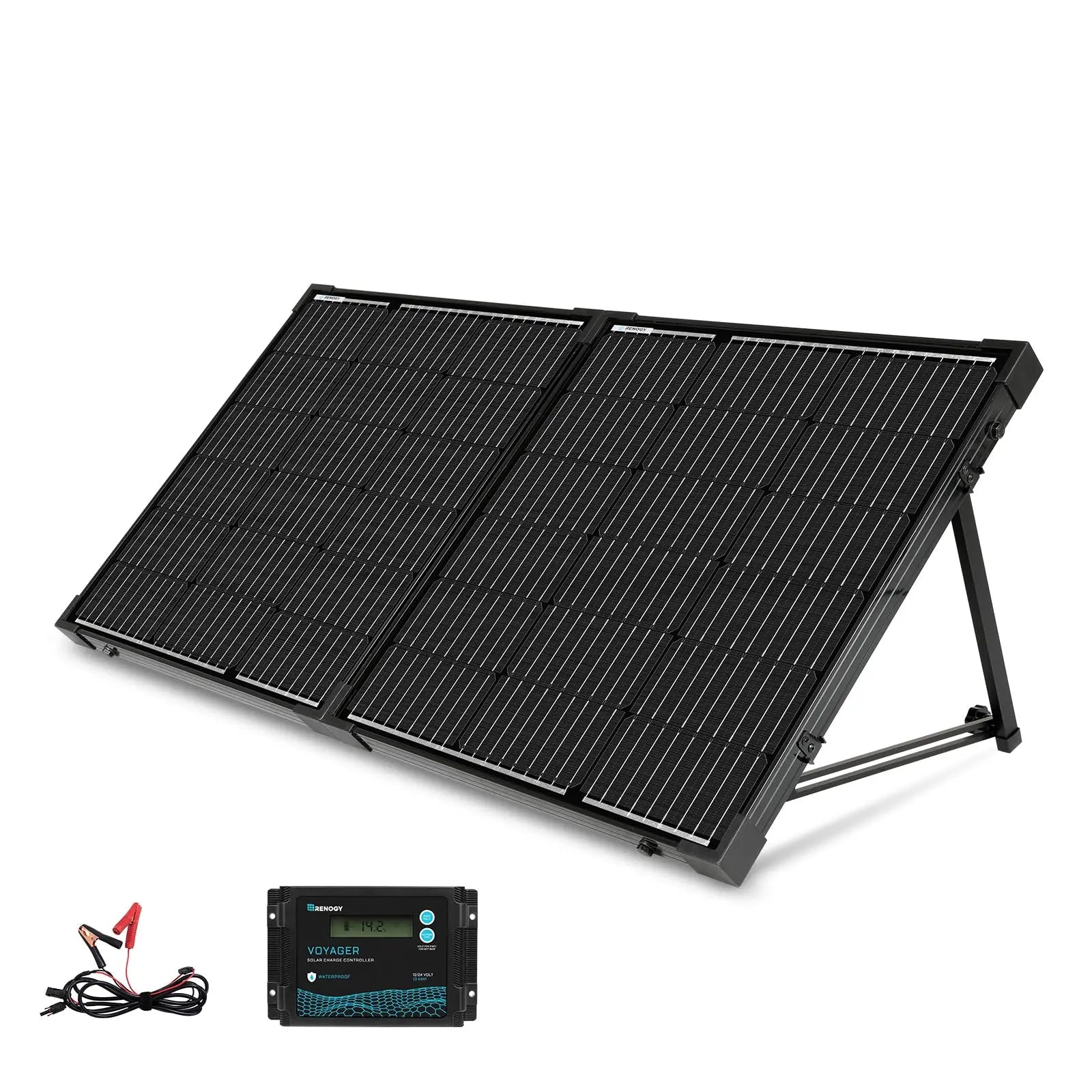 Renogy 100 Watt 12 Volt Portable Solar Panel with Waterproof 20A Charger Controller Foldable 100W Solar Suitcase with Adjustable