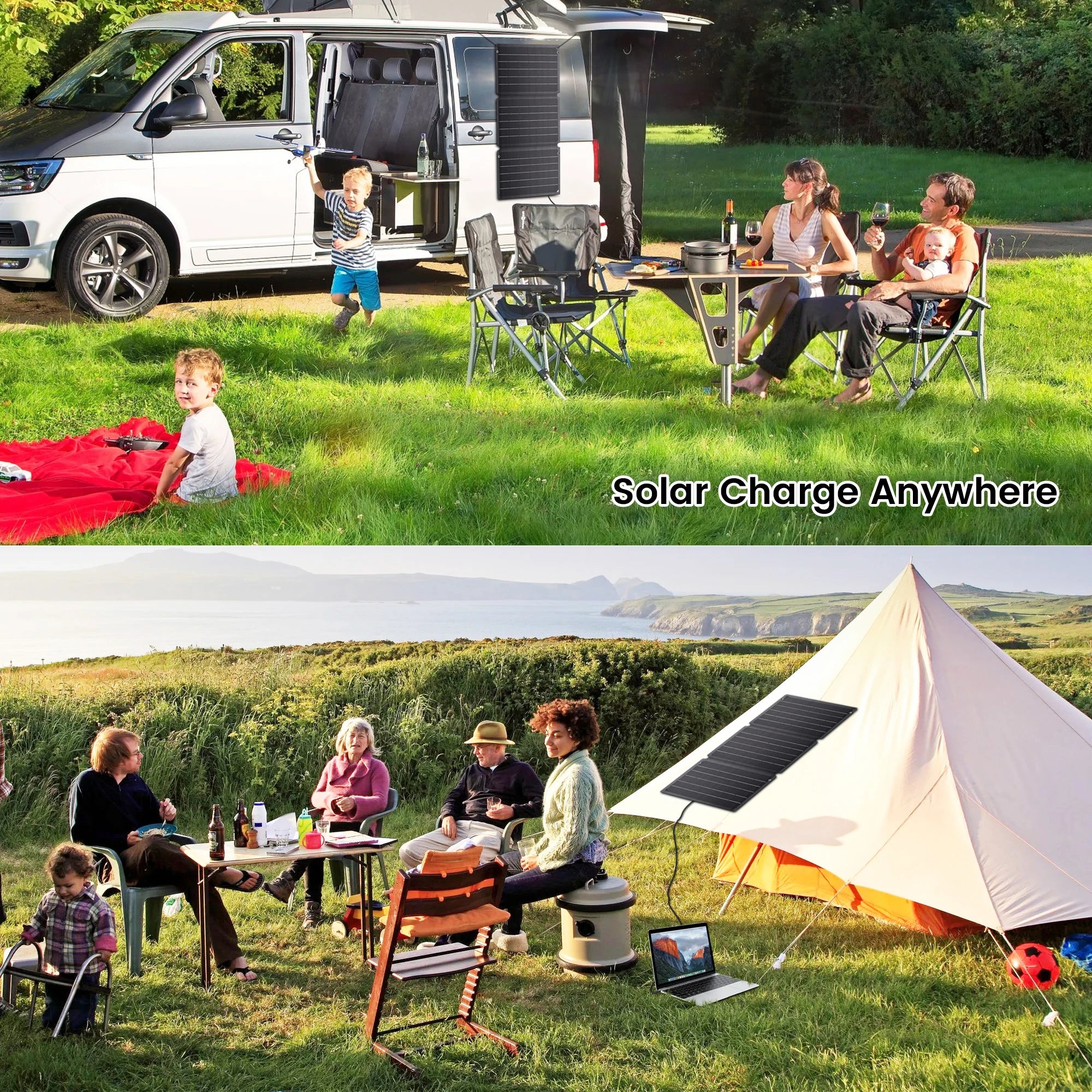 CTOLITY Solar Panel Portable Foldable Waterproof Charger Solar Phone Charger for Travel Iphone Camping Hiking Travel Powerbank