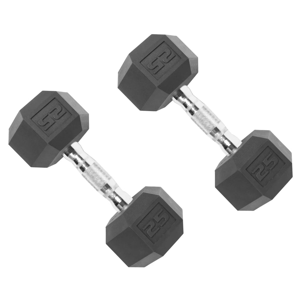 Professional 50lb Hex Dumbbell Set, 2x25lb Weights for Home Gym Strength Training, Fitness & Muscle Building