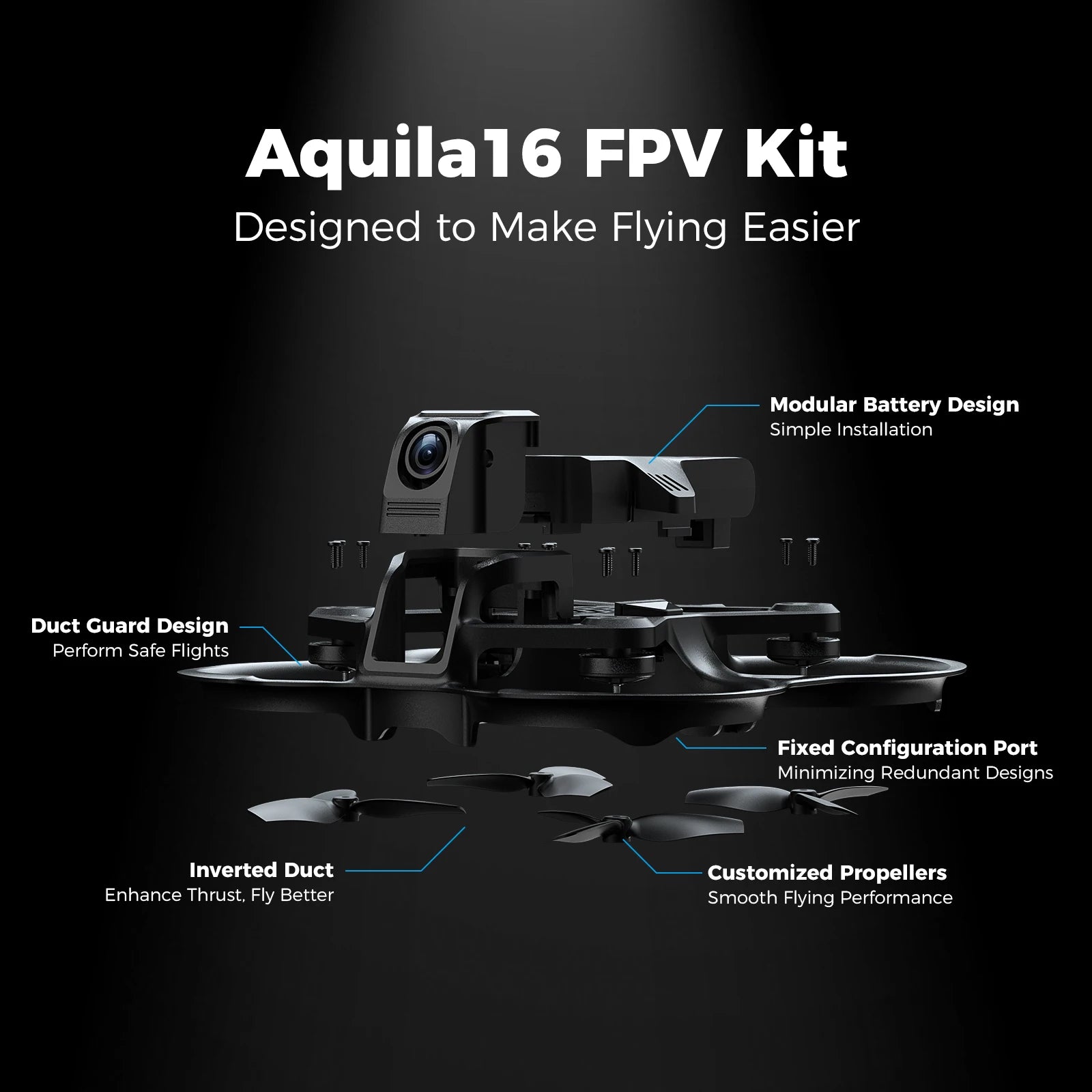 BETAFPV Aquila16 FPV Kit Brushless Racing Drone Professional Quadcopter Indoor Outdoor Camera Drone