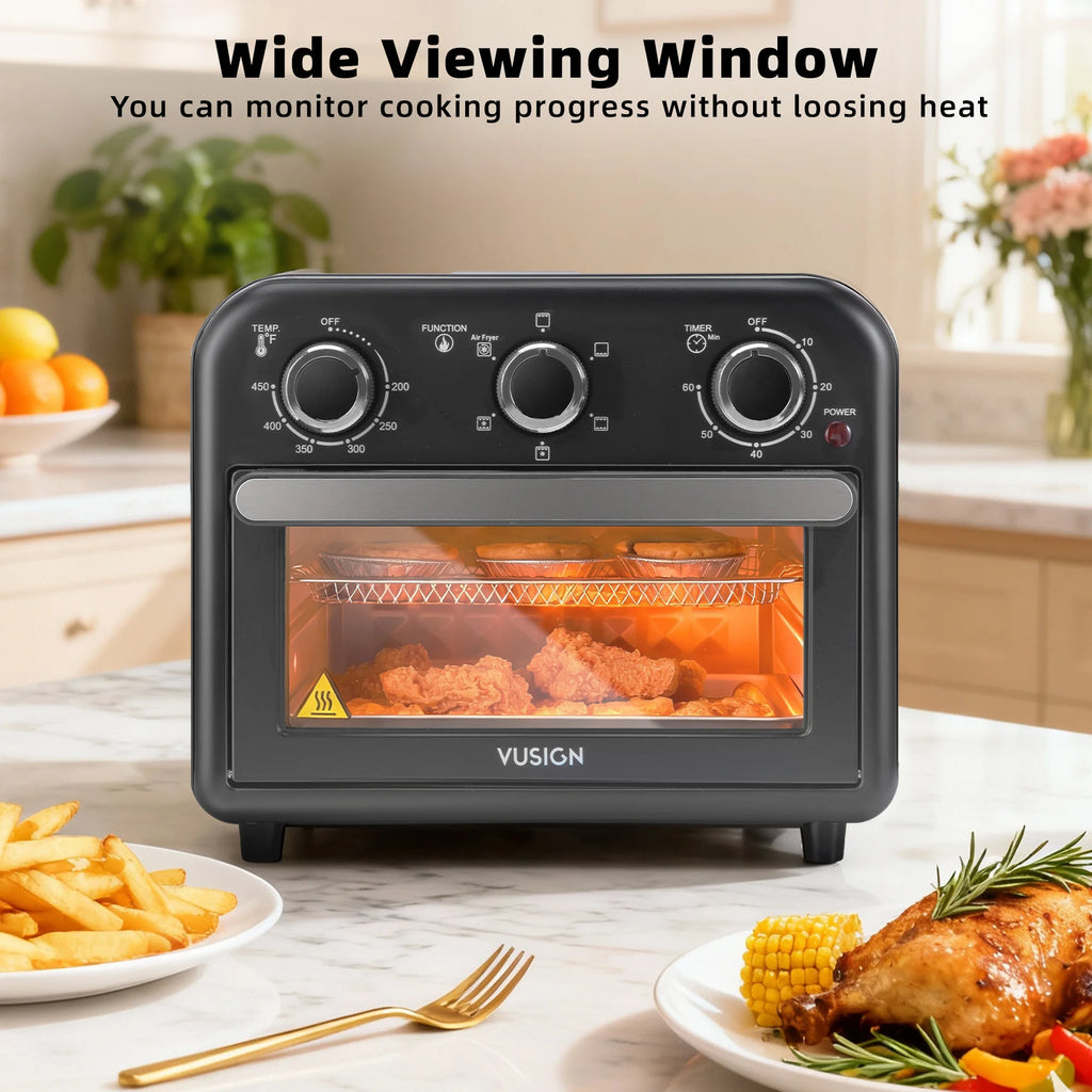 Deli 1300W 6-in-1 Air Fryer Toaster Oven, 13QT Convection Oven for Baking & Air Frying, Stainless Steel