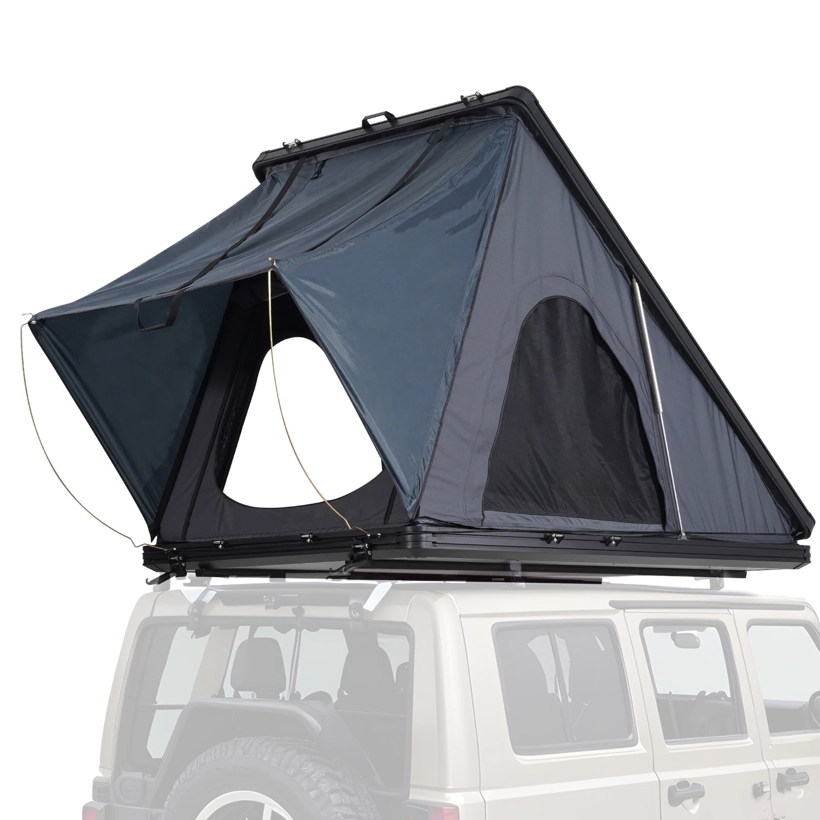 SucceBuy Rooftop Tent Hard Shell for 2-3 Person, Hard Shell Roof Top Tent with Telescopic Ladder Waterproof for Pickups Trucks