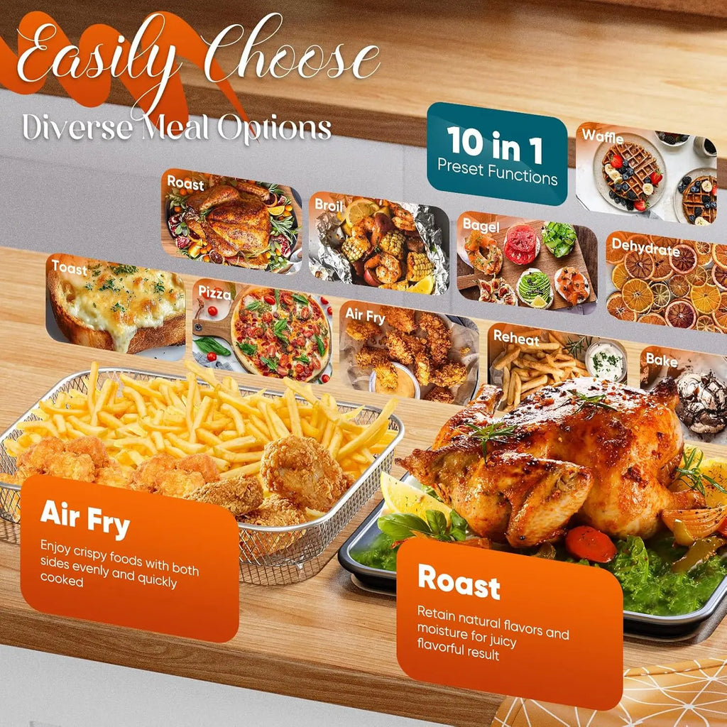 Bravo Pro 10-in-1 Convection Air Fryer Toaster Oven, 21Qt, Cozy Blue, 50-450°F, PFAS Free